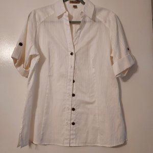 Peck & Peck Weekend Off-white Ladies Button-up Top or Shell Size 12